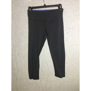 Womens Lululemon Leggings Reversible Blue Black Cropped Athletic Workout